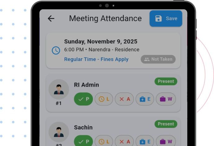 My SHG യോഗങ്ങളും ഹാജർ മാനേജ്മെൻറും.